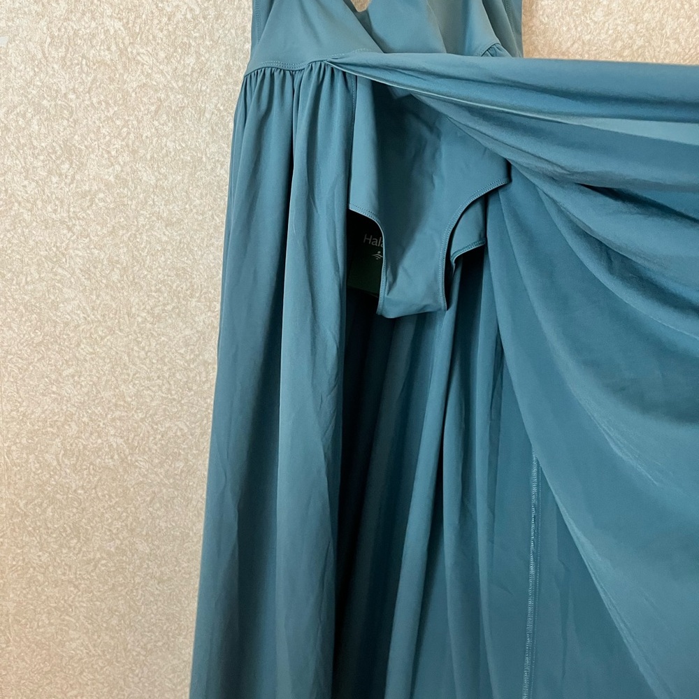 HALARA Teal Maxi Skirt with Slit - Picture 3 of 4